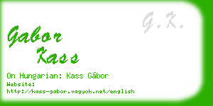 gabor kass business card